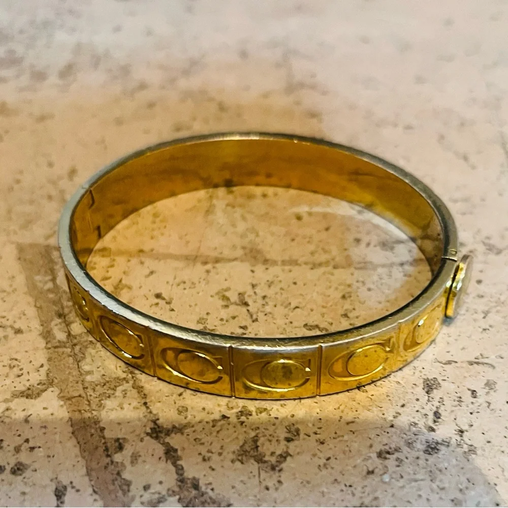 Coach C Signature Hinged Bangle Bracelet